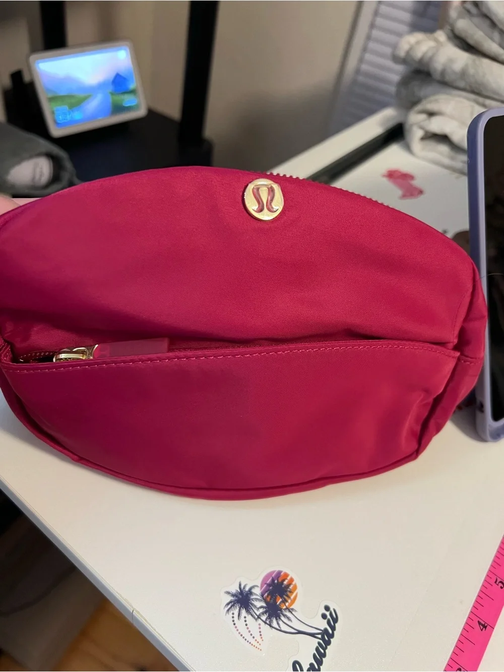 #602 Lululemon City Essentials Pouch 4L Berry Rumble Cosmetic Travel Organizer